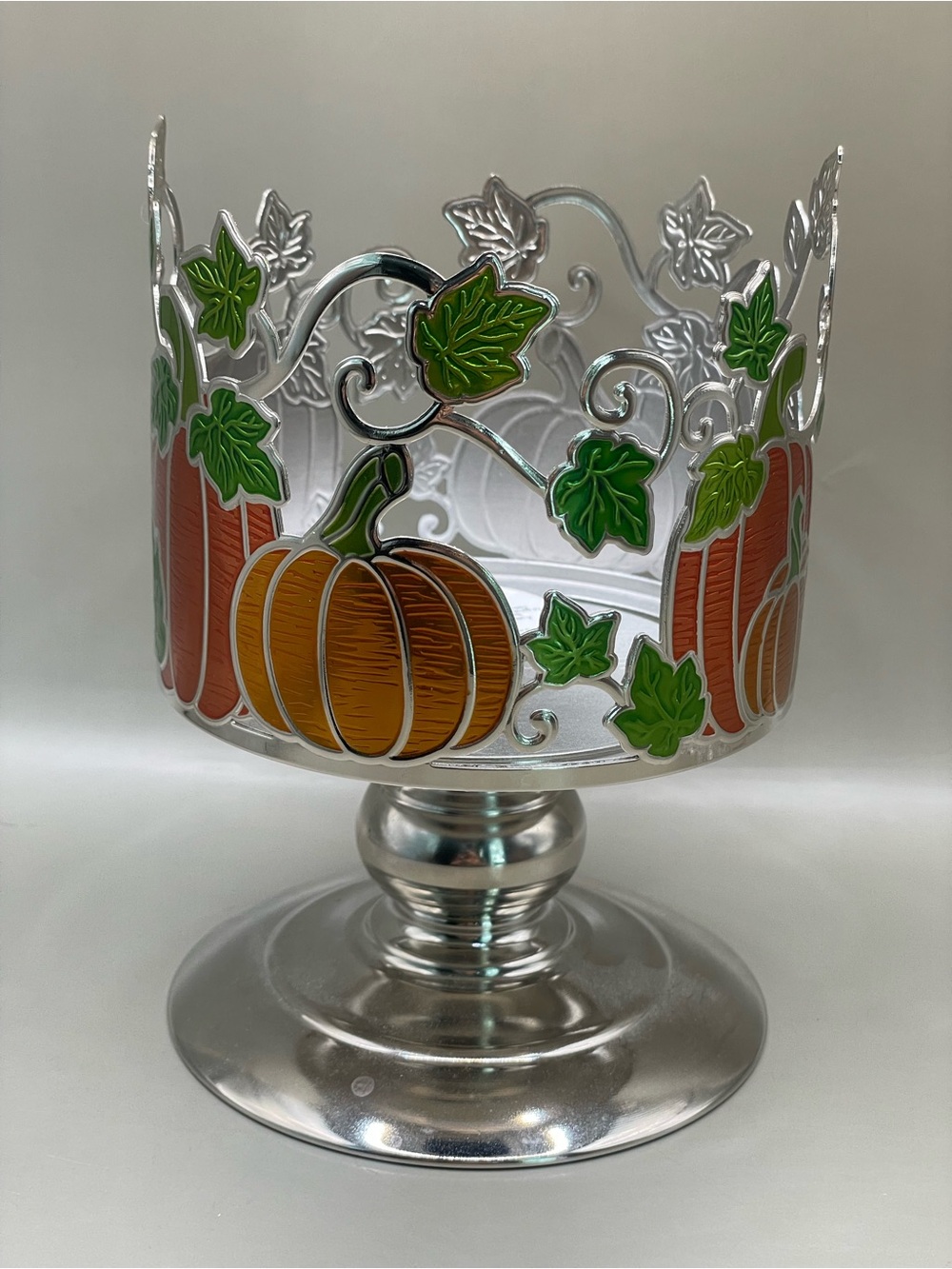 Bath & Body Works Pumpkin Patch Pedestal 3-Wick Candle Holder NWT